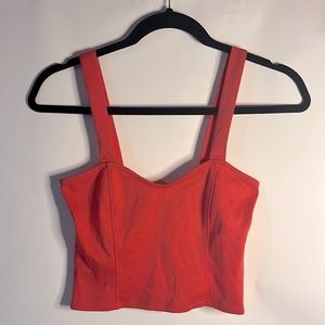 Summer Crop Tank Top with Zipper and Cut Out Details in Back - Size: Small